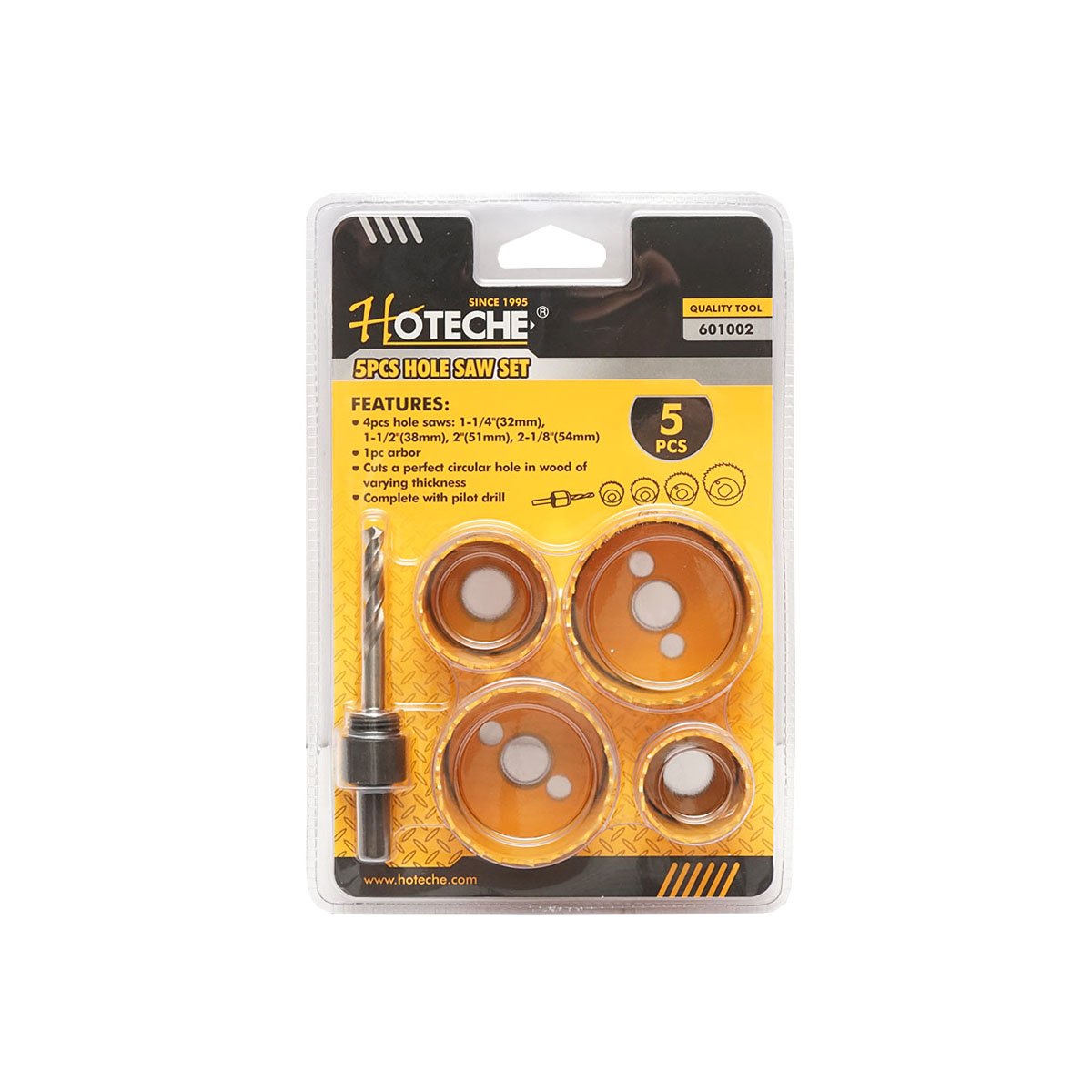 Set 4 carote bimetal cu adaptor mandrina pentru lemn rigips plastic Hoteche